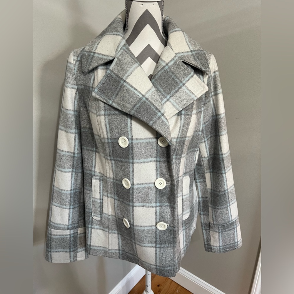 Old Navy Plaid Peacoat